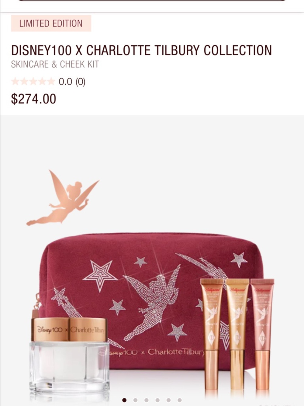 Charlotte Tilbury x Disney Tinker Bell Limited Edition Best Wishes Makeup Bag - - Picture 7 of 7